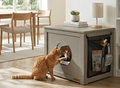 barkeleypets.com Foldable Hidden Cat Litter Box Enclosure Furniture with Mesh Storage Bag, Waterproof Interior, Odor Control, and Easy Assembly - 21.6”L x 17.7”D x 17.7”H